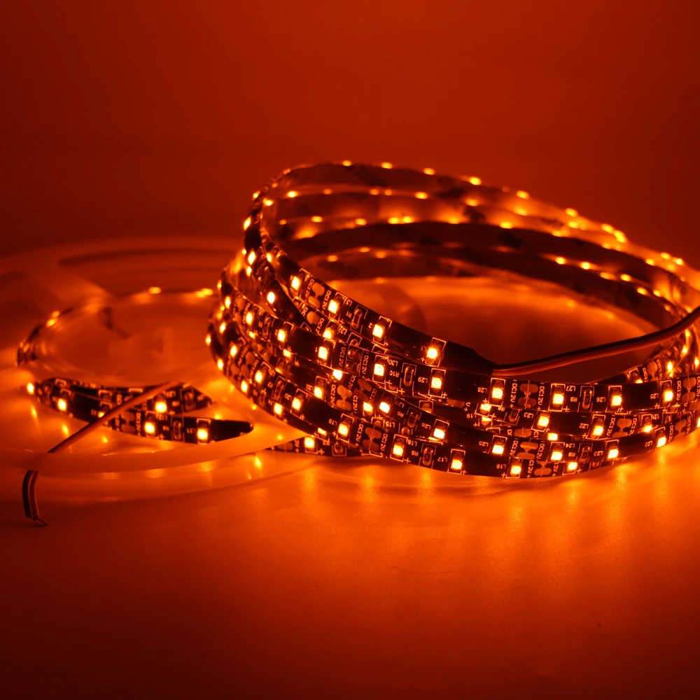 DC 12V SMD 3528 5050 Flexible LED Strip Orange Light 60/120 LEDs per Meter DIY Car Chassis Lighting Strip for Vehicle