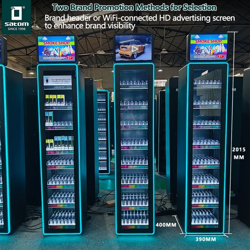 custom.European Remote Unlock Door Metal Display Cabinet Smoke Shop Gas Station