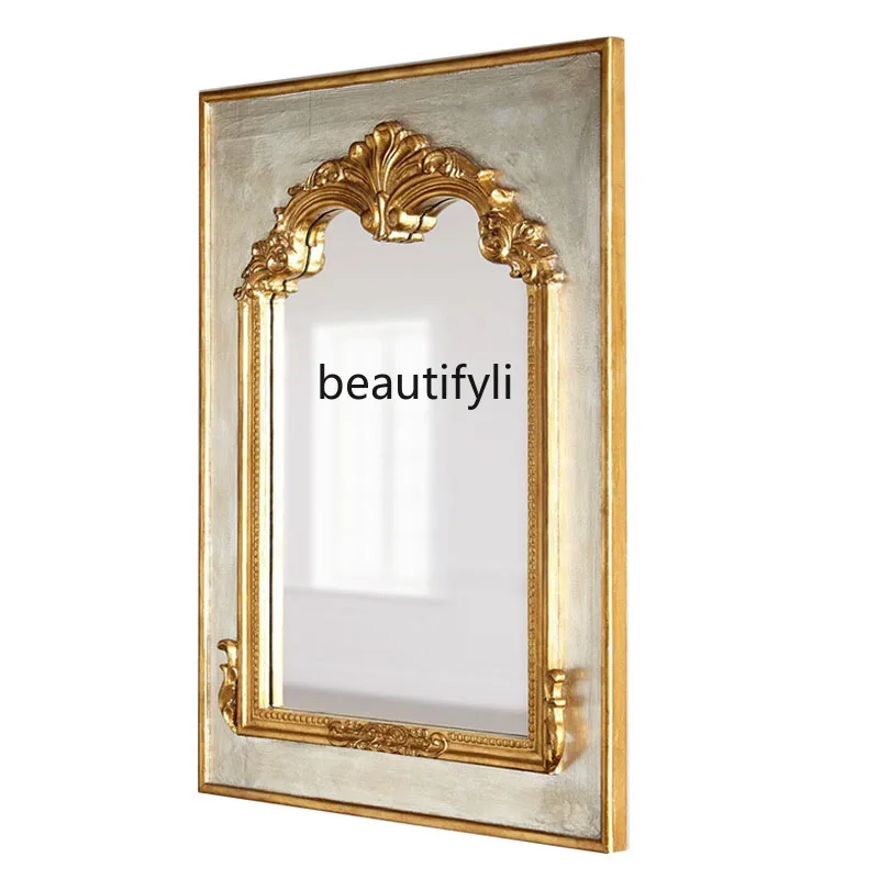 

French bathroom mirror European and American decorative porch fireplace mirror dressing mirror