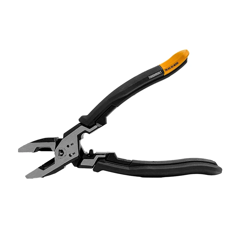 TOUGHBUILT TB-H3-20-M200 Wire Stripping/Cutting Pliers Multifunctional Durable Flat Cutting Wire Pliers Hand Tool 8in