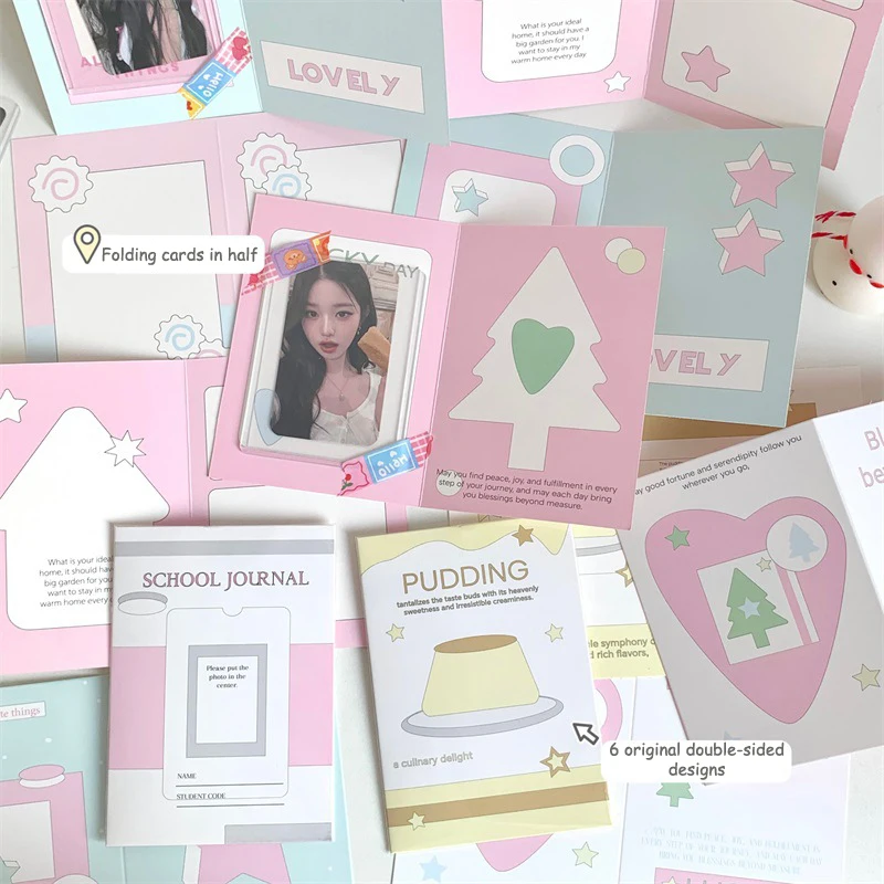 Kpop Foldable Card Holder, Photo Card Fix Decor, Paper Board, DIY Packing Material, Cute Ins Fashion, Bonito, 3 ", 10Pcs