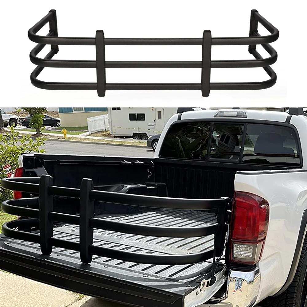 Truck Bed Extender Black Aluminum Fit For Tacoma 2005-2016 2017 2018 2019 2020 2021 Tailgate Extension Extended 26in 68cm length