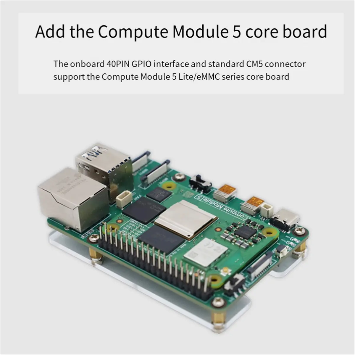 A85P For Raspberry Pi CM5 Basic Expansion Board Type A Compute Module 5 IO Base Board USB3.0