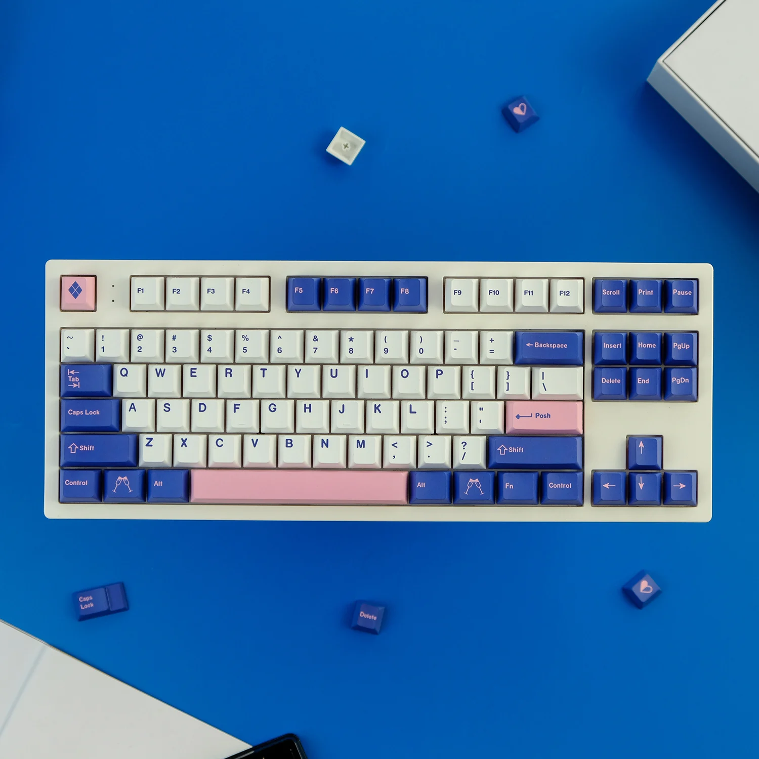 128 Keys English Pink Blue Keycaps Cherry Profile PBT Dye Sublimation GMK Clone KeyCaps For Cherry MX Switch Mechanical Keyboard