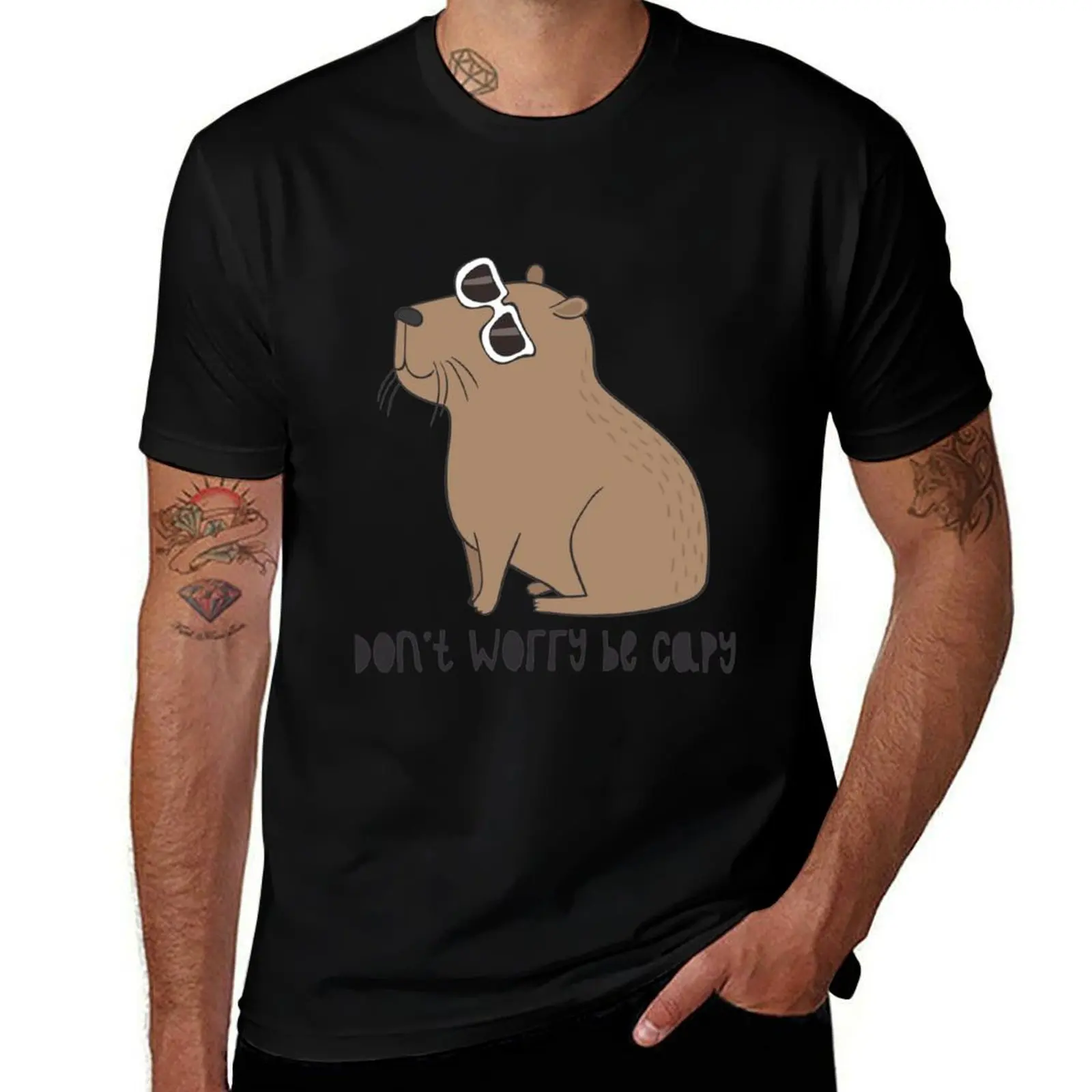Don_t Worry, Be Capy Awesome Cute Capybara Gift T-Shirt t shirts cotton 100% T-Shirt