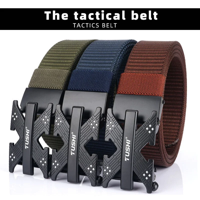 

Tactical Belt Leisure Belt Alloy Buckle Male Waistband Quick Release Quick Dry Elastic For Fishing Hunting Multi Function