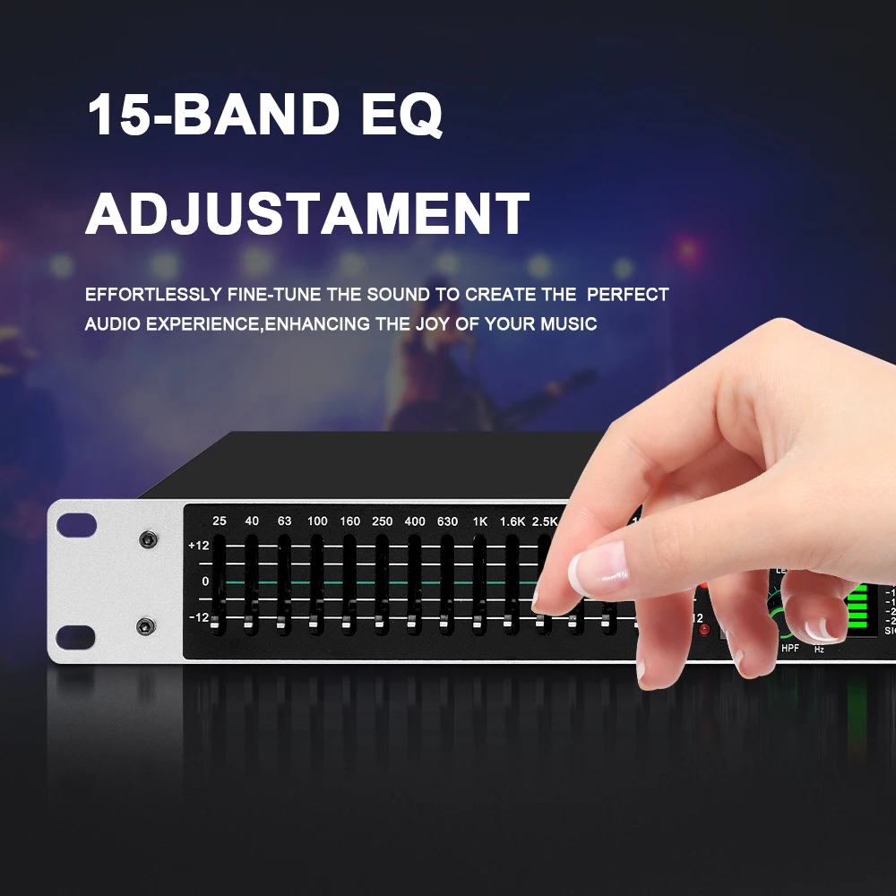 EQ215S Nuovo equalizzatore grafico doppio 15 bande bilanciato attivo Equalizzatore di potenza Processore audio digitale
