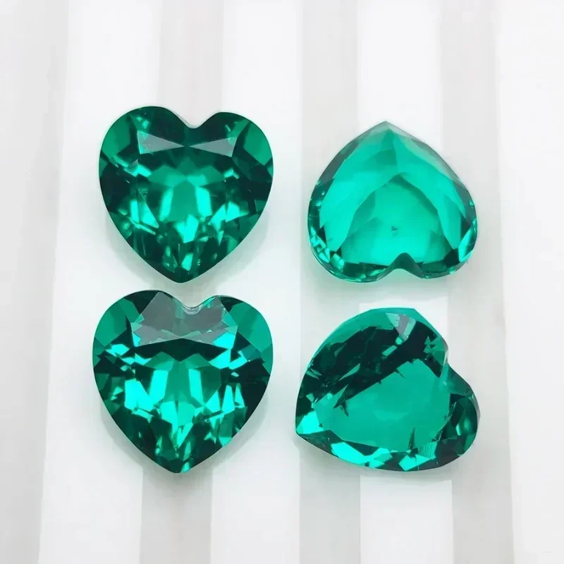 

Lab Grown Colombia Emerald Heart Shape Green Color Gemstone For Diy Jewelry Earrings Making Material Selectable AGL Certificate