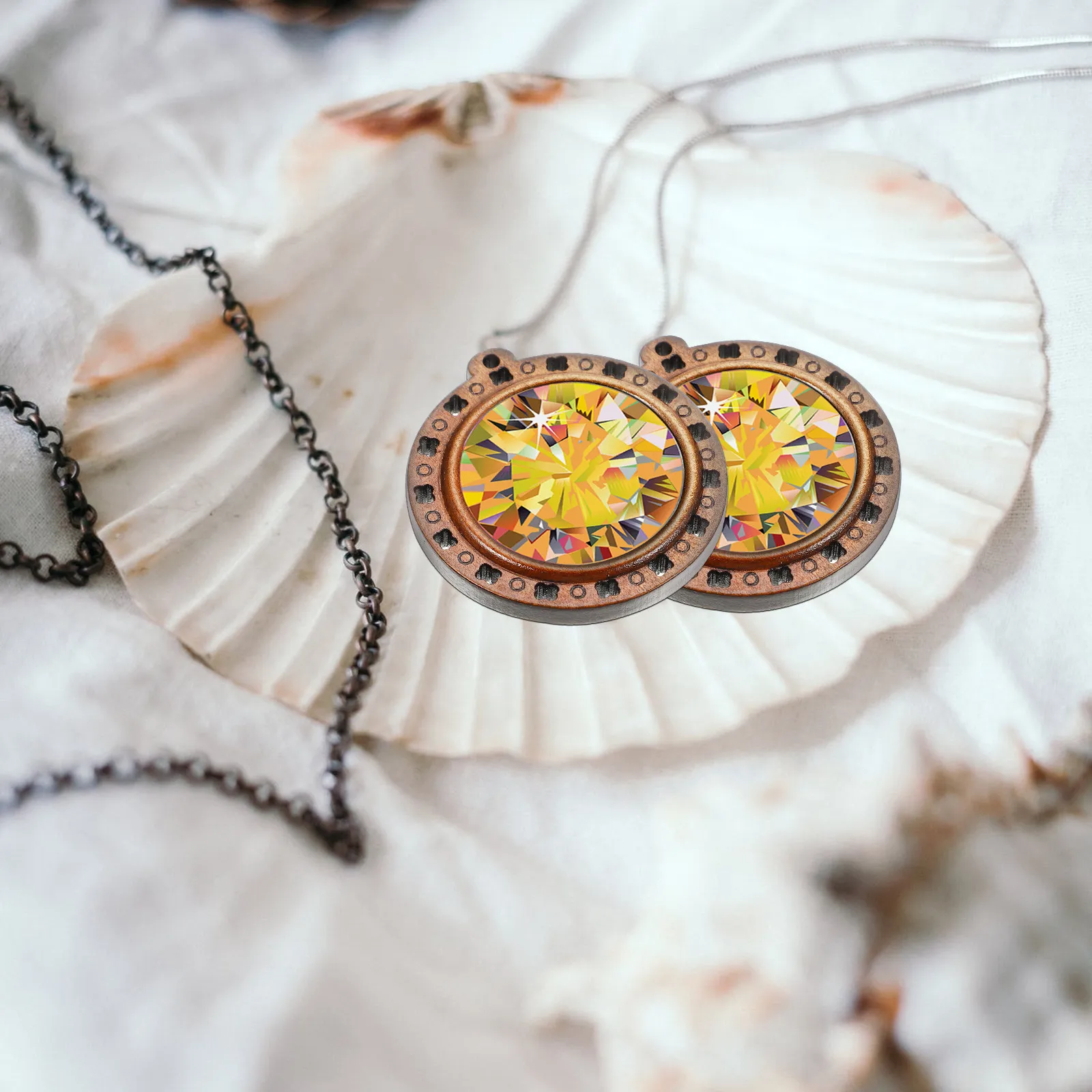 

20 шт. деревянных заготовок для подвесок, круглые основы для изготовления украшений, аксессуары для DIY, для ожерелий, цепочек для свитеров, очков, поделок, из натурального дерева