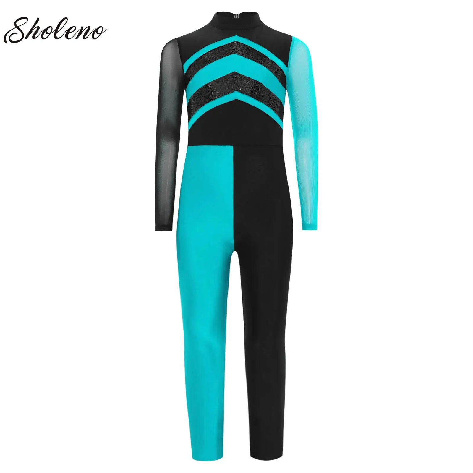 

Kids Long Sleeve Ballet Jersey Dance Rhythmic Gymnastics Performance Leotard Children Jumpsuit for Girls Practice Dancewear