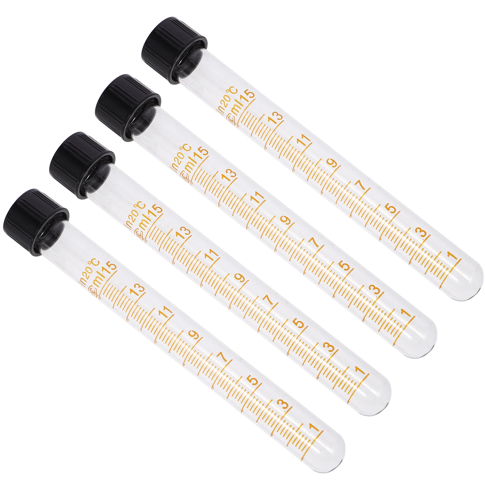 

4 Pcs Glass Centrifuge Tube Small Bottles Container Scientific Experiments Test with Cover