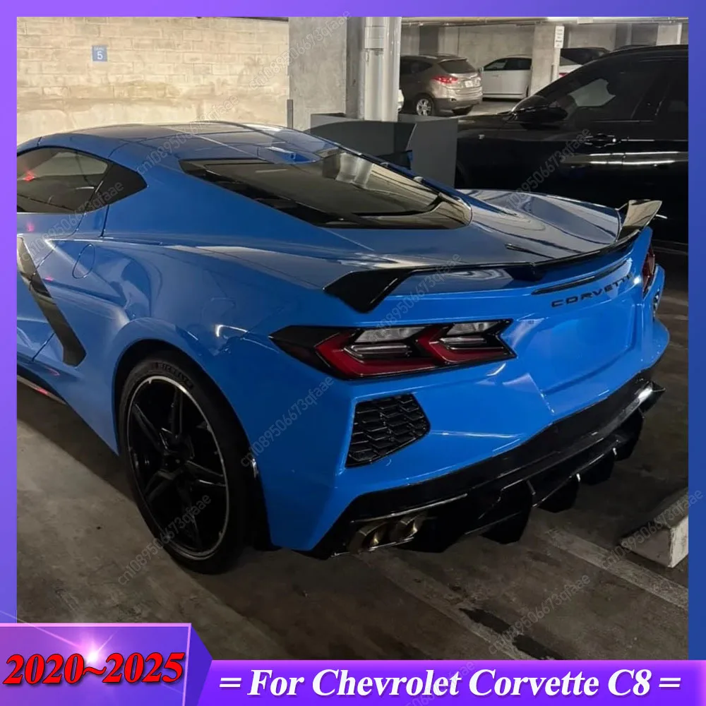 Difusor de Parachoques Trasero para Chevrolet/Chevy Corvette C8 Z51 STG 2 Puertas 2020-2025, Spoiler, Splitter, Negro Brillante, Kit de Carrocería, Tuning