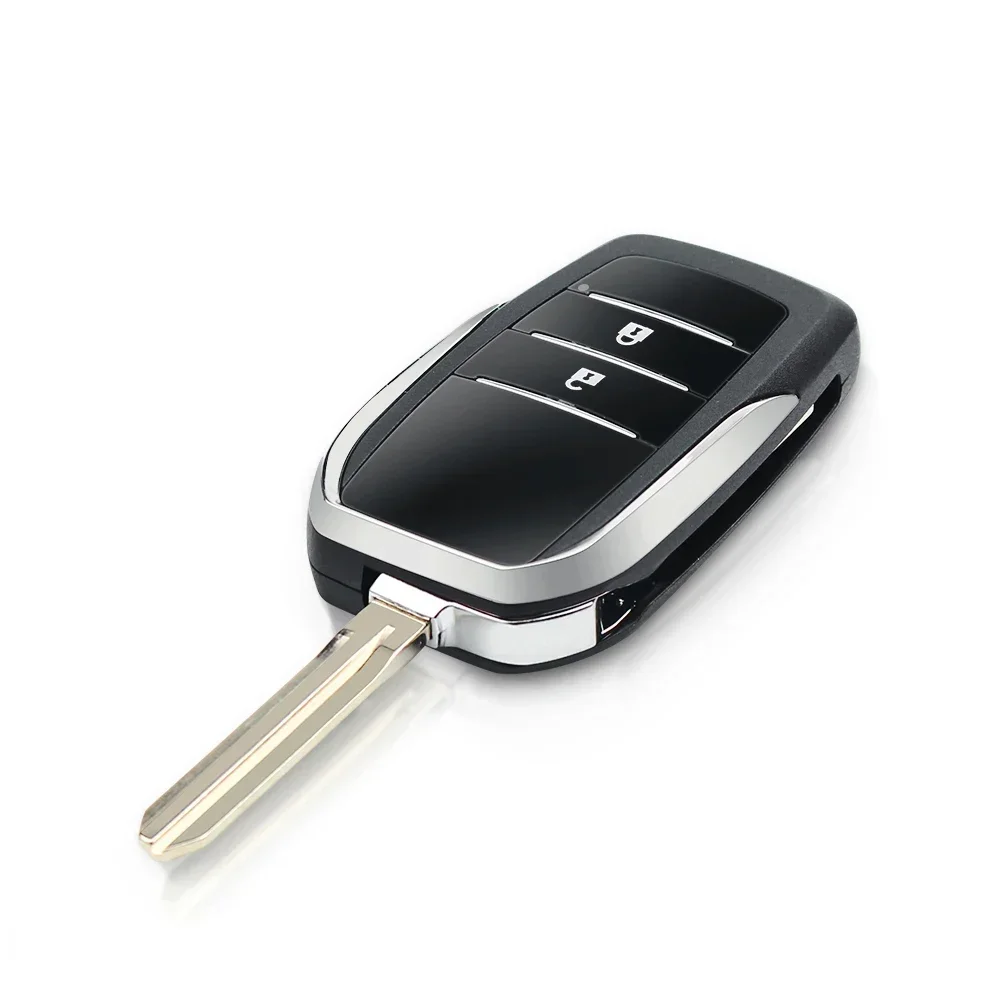 KEYYOU New For TOYOTA Camry RAV4 Corolla Prado YARIS Replacement Uncut TOY43 Blade Modified 2/3 Buttons Flip Car Key Shell Case