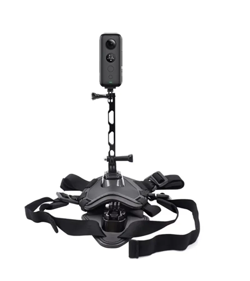 

Panoramic sports camera pet chest straps back fix bracket dog body wear mount with selfie stick Extension rod suit for 360ONEX X