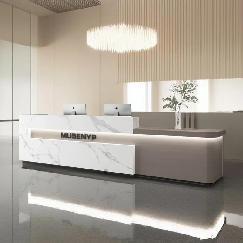 Storage Modern Reception Desk Luxury Display Reception Desk Trendy Aesthetic Nordic Mostrador Commercial Furniture