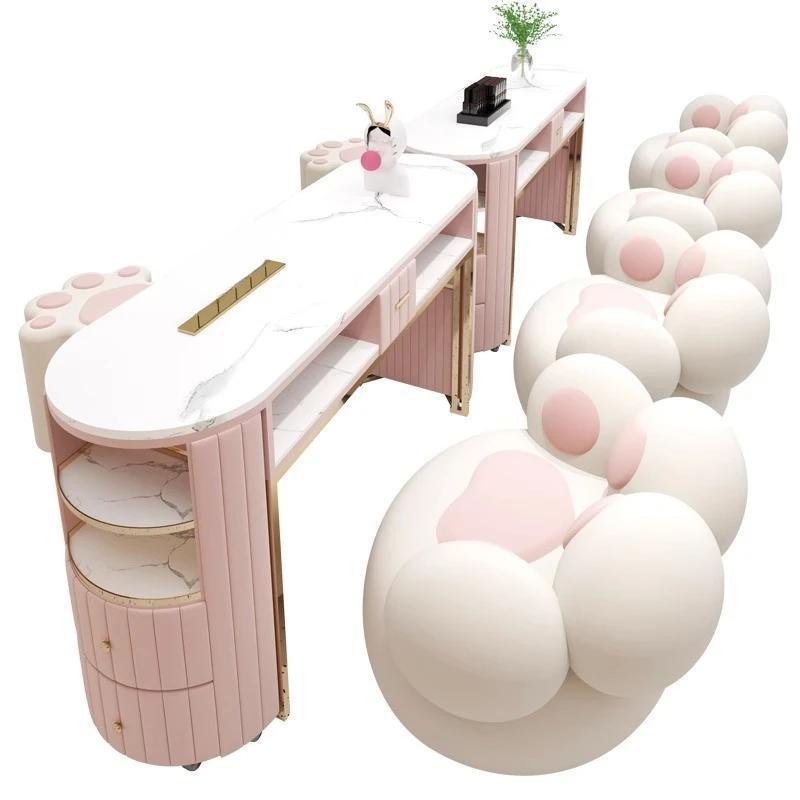 

Nordic, casual, rock slab, manicure, table and chair set