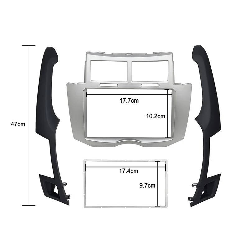 2 Din Car Radio fascia for Toyota Yaris Vitz Platz 2005-2011 Face Frame Dash Installation Trim Kit Stereo Double Din Panel