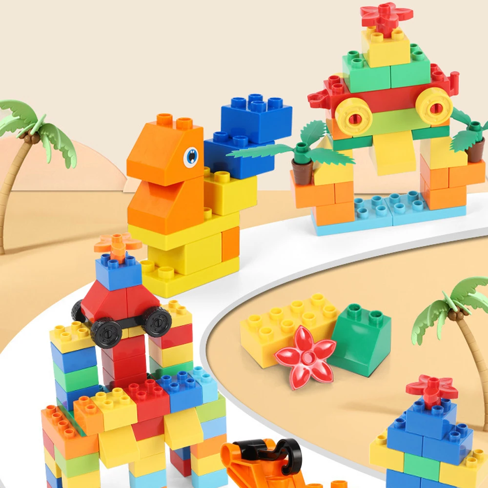 70/200PCS Large Partical Creative Building Blocks Bulk Colorful Classic Basic Silde Brick Toy Education Interactive Puzzle Gift