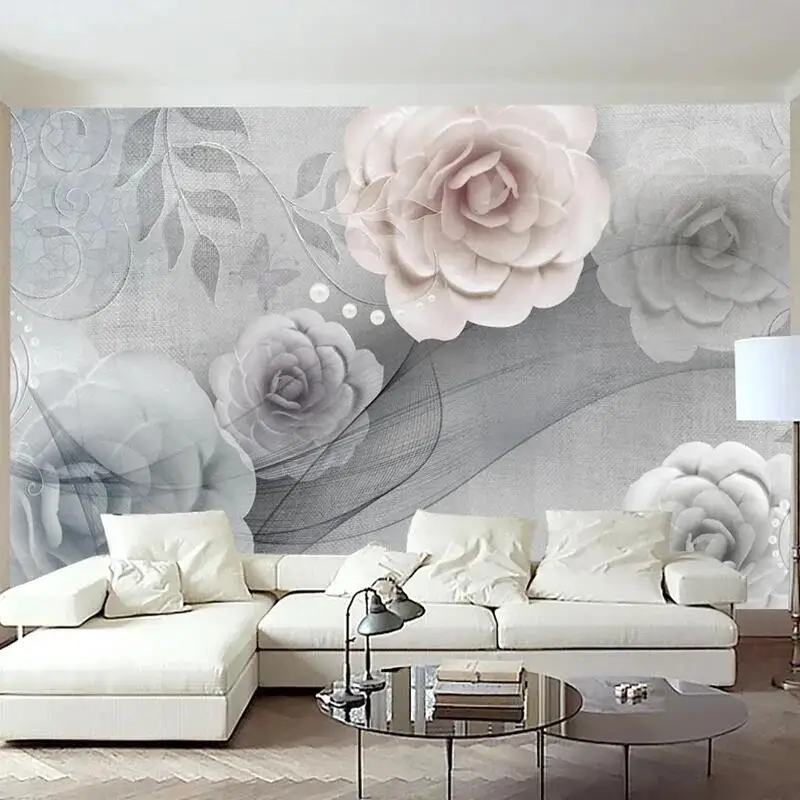 

Custom Mural Wallpaper 3D European Retro Flower Poster Wall Painting Living Room TV Sofa Background Wall Home Decor Fresco