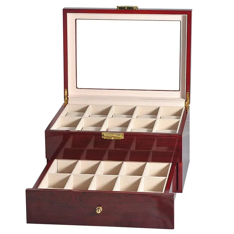Large Capacity Watch Boxes Dustproof Wooden Watch Boxes Drawer Portable Watches Case Home Multipurpose Bracelet Storage Box