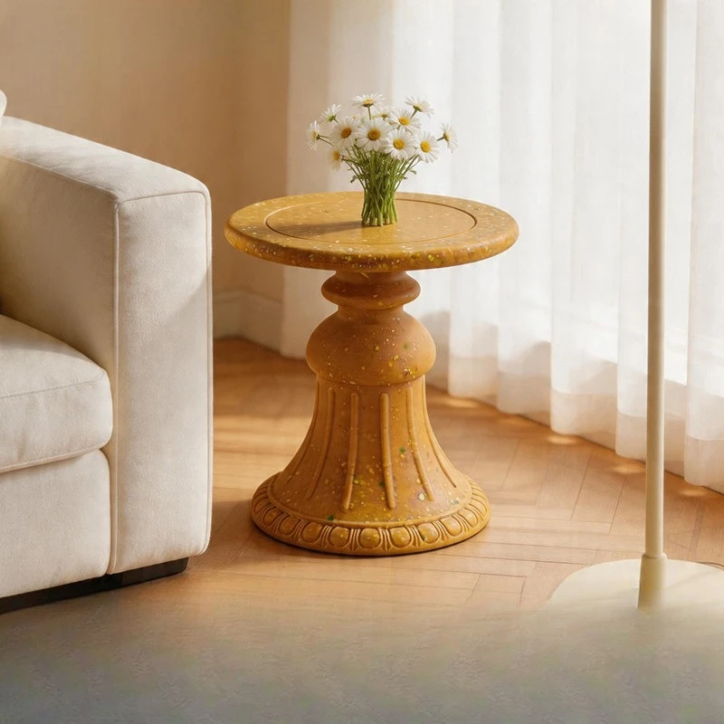 Cream Style Living Room Side Table Modern Minimalist Creative End Table Balcony Tea Corner Stand Small Home Accent Furniture