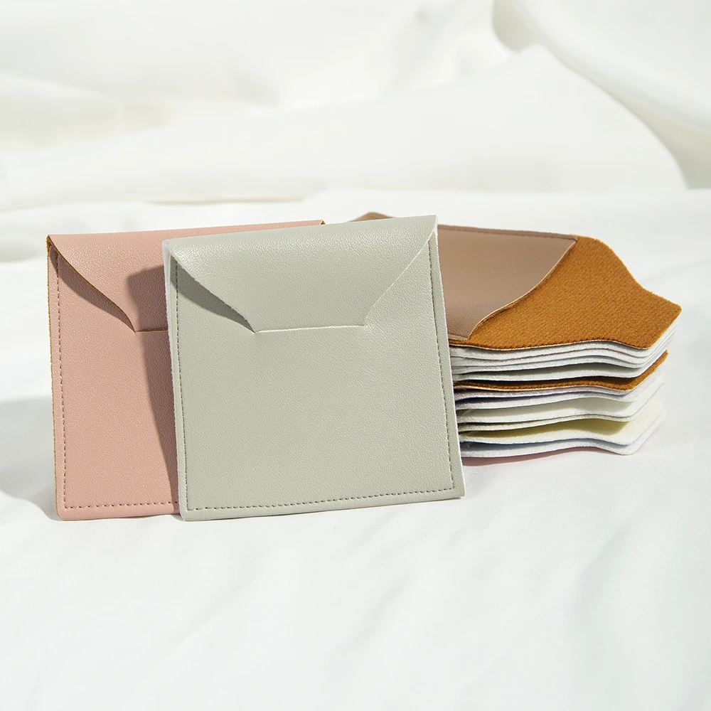 100 Stück PU-Leder Hochzeits-Geschenktüten, Wasserdichte Beutel für Ringe, Ohrringe, Halsketten, Anhänger, Schmuck-Aufbewahrung und Verpackung – Detail 9