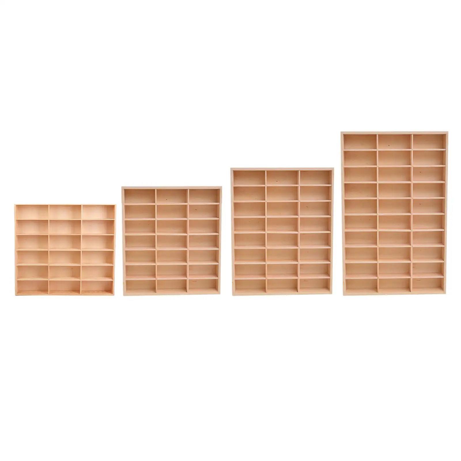 Wooden Display Rack Multiuse Shelf Cabinet Storage Showcase Holder Organizer for Doll Action Figure Diecast Toy Show