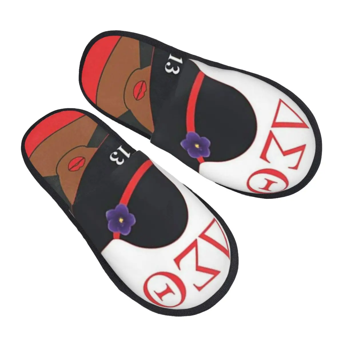 

Изготовленные на заказ домашние тапочки из мягкой пены с эффектом памяти Delta Sigmas Theta, женские уютные теплые тапочки с противоскользящей подошвой