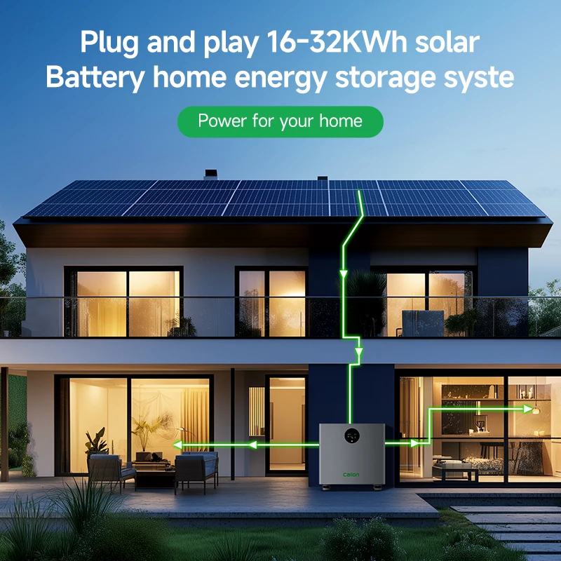 32kwh All in One Solar Inverter Battery System 314Ah 51.2V Home Lithium Ion Battery LiFePO4 Easy to Expand Capacity