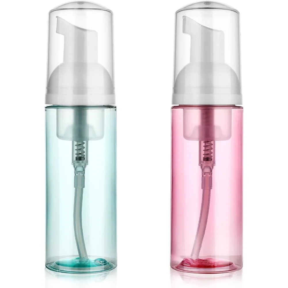 Paquet de 2 bouteilles à pompe à mousse voyage 60 ml/2 oz distributeur de savon en mousse de petite taille distributeur de savon moussant en plastique transparent