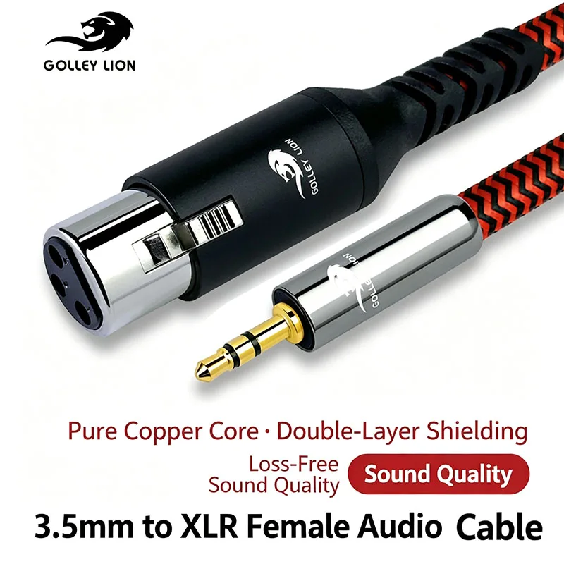 XLR Female to 3.5mm Jack Audio Cable Microphone Balanced Analog Mic Cord for Speaker Amplifier Mixer HiFi XLR to 3.5mm AUX Cable
