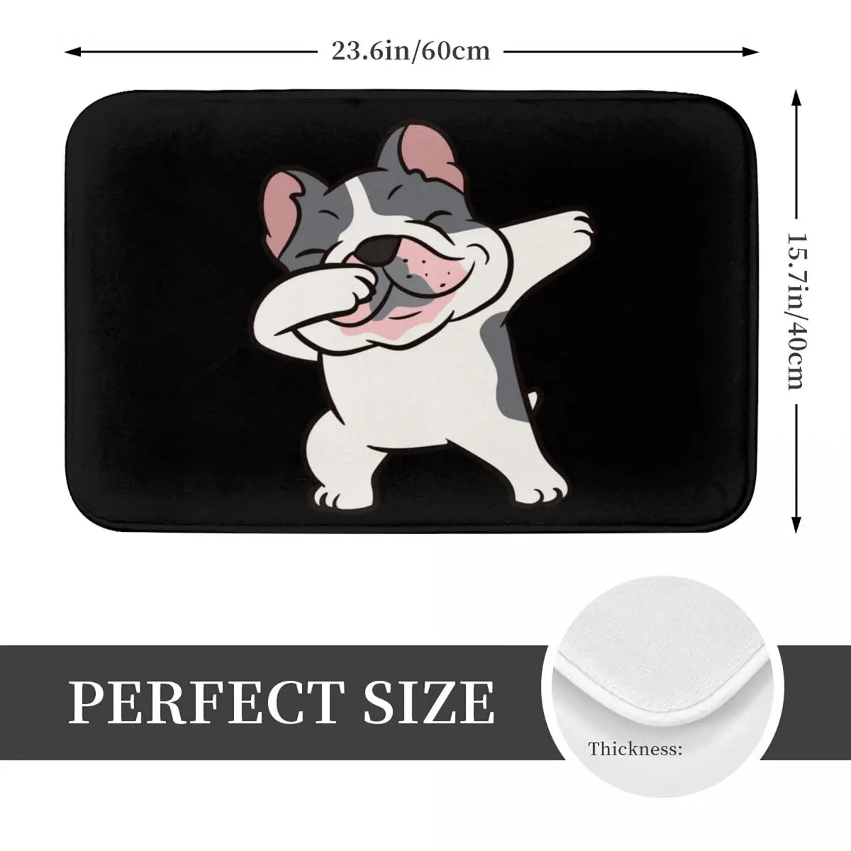 French Bulldog Owner Dabbing French Bulldog Anti-slip Doormat Floor Mat Carpet Rug for Kitchen Entrance Home Balcony Footpad Mat