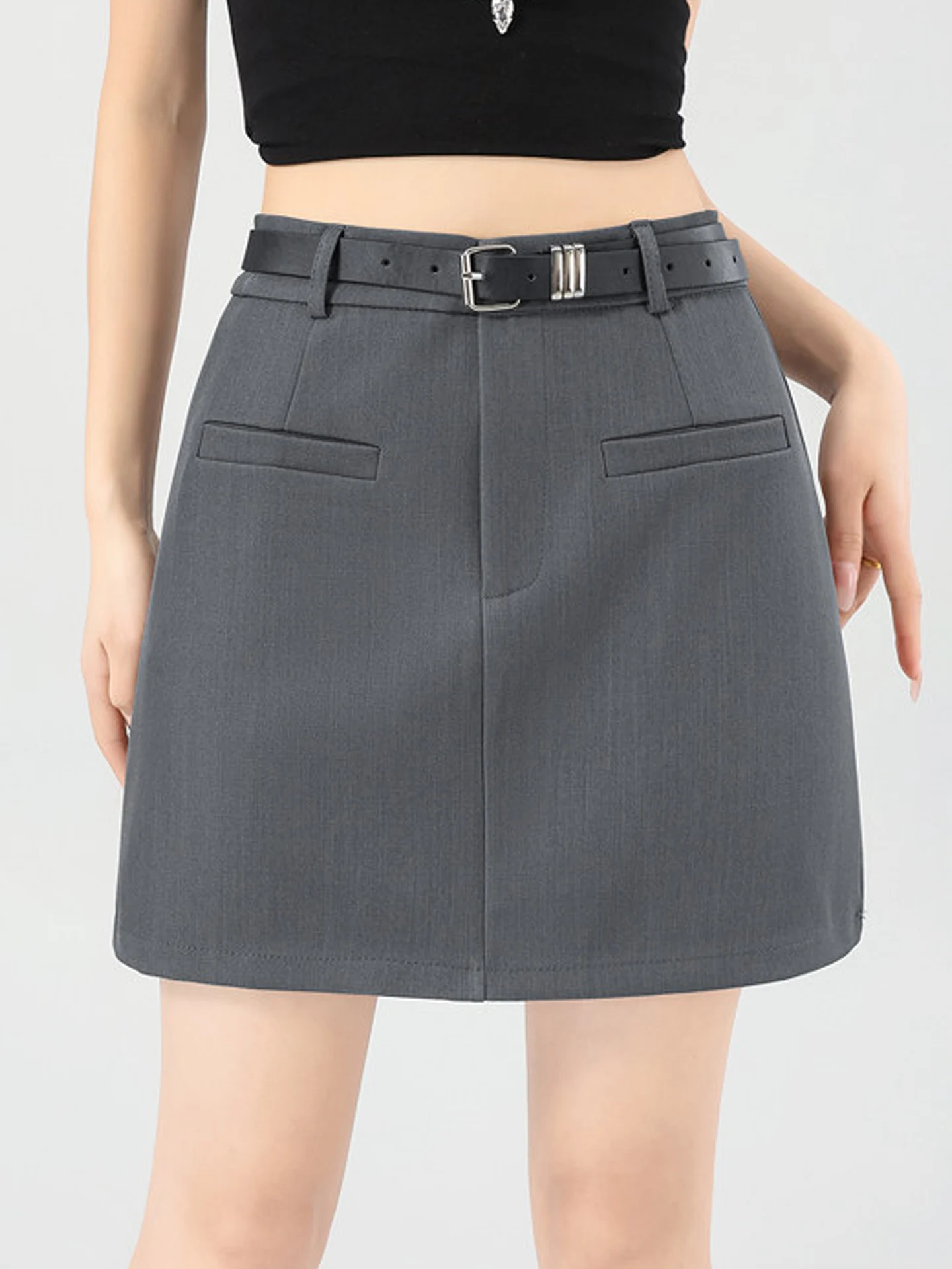 

Юбка-трапеция с высокой талией, не просвечивающая, женская, модная, в стиле ретро, повседневная, из полиэфирного волокна, на молнии