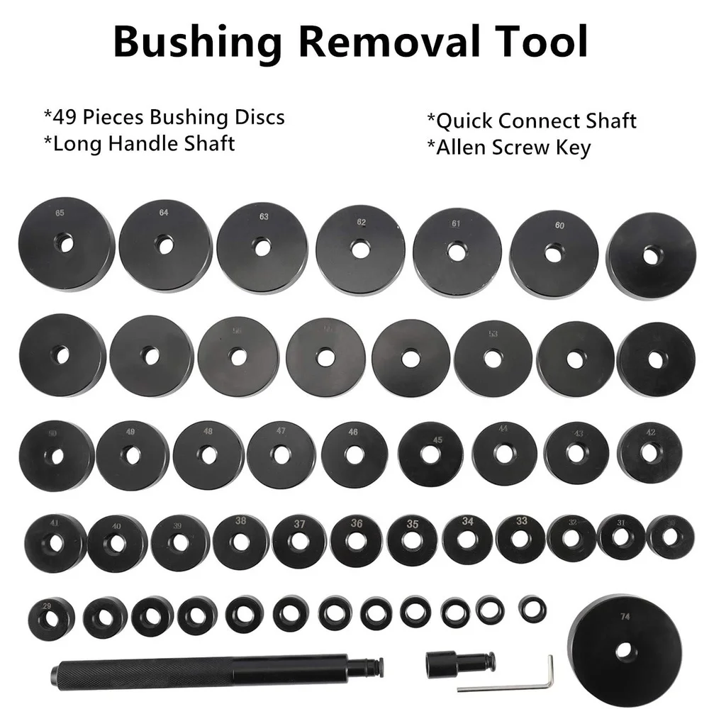 52 Piece Custom Bushing Driver Tool Set Transmission Wheel Axle Bearing Race Seal Installer Remover Bush Removal Puller Bearing