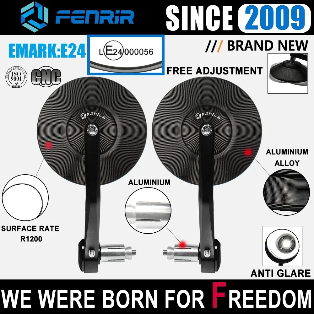 Emark Motorcycle Bar End Mirror for Inner diameter 21-24MM Sportster HONDA Shadow KAWASAKI Vulcan SUZUKI YAMAHA VStar Bolt