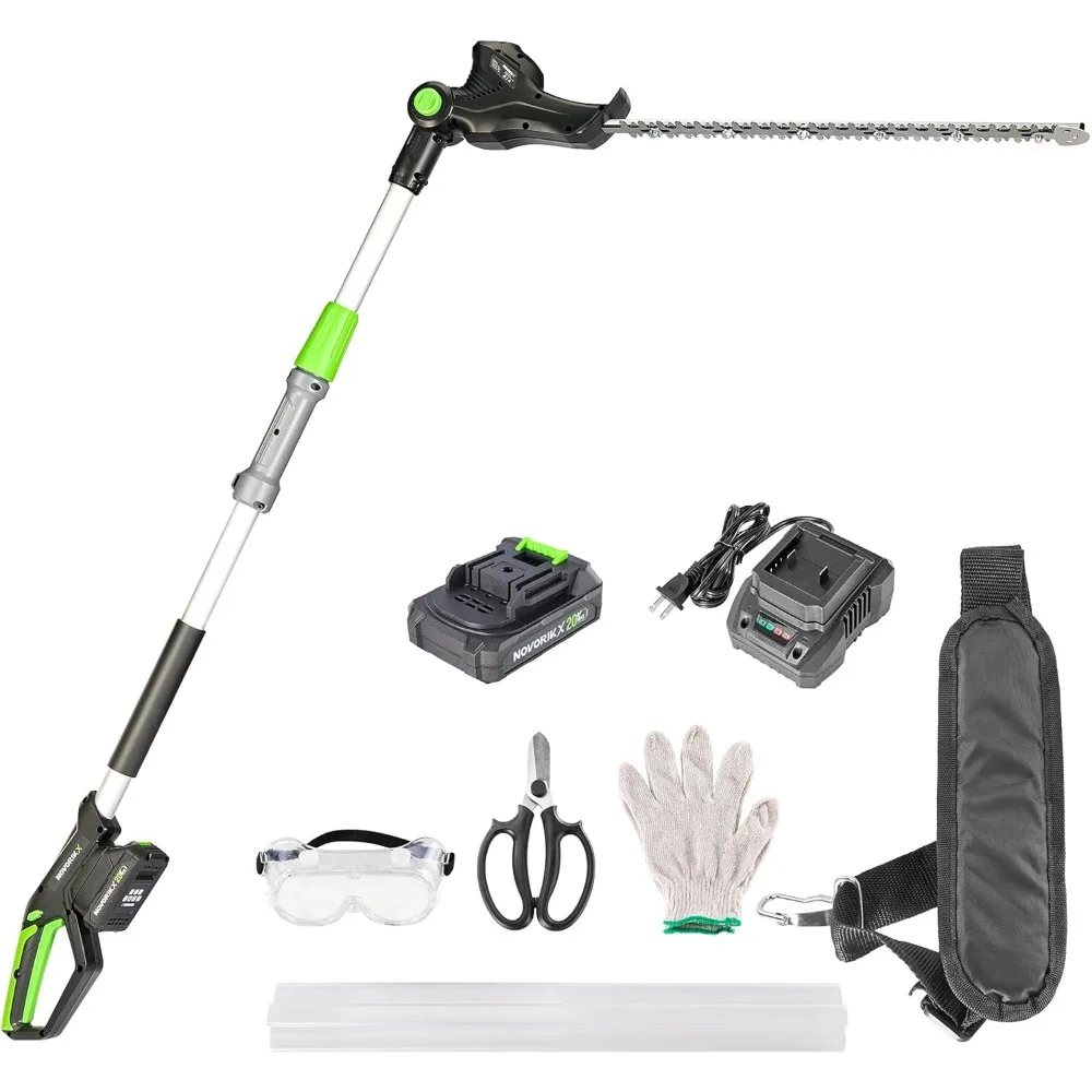 

Pole Hedge Trimmer Cordless 20V with Battery Powered 20-Inch Electric Hedge Trimmers 10-FT Reach with Extension Pole Multiple An