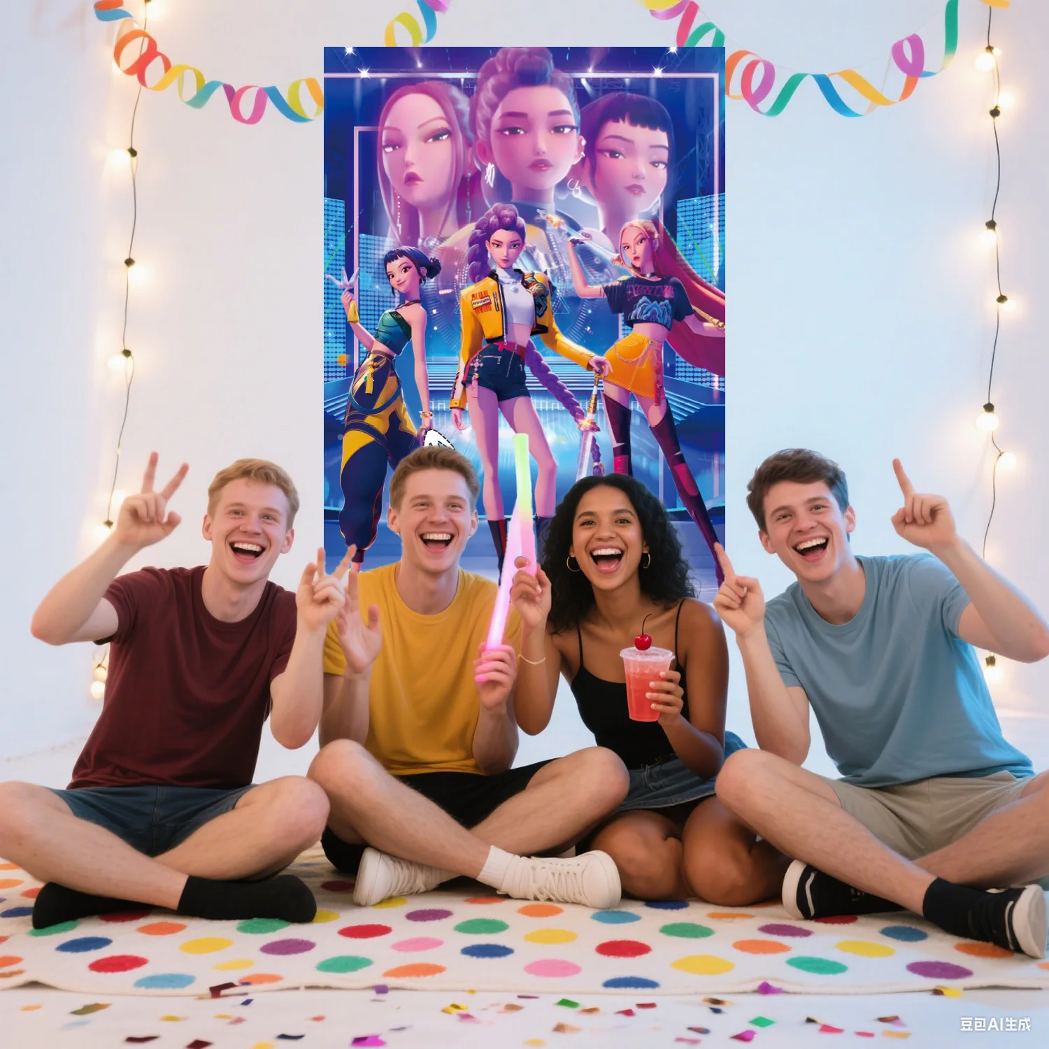 ملصق قناع عين لحفلات أعياد الميلاد من k Pop Demon Hunters، لعبة لمس الأنف معصوب العينين للأولاد أو الفتيات، مستلزمات استحمام الطفل #6