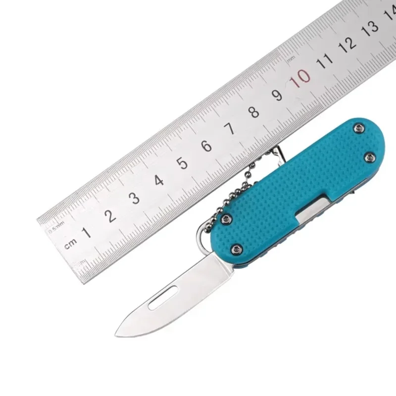 Stainless Steel Multifunctional Keychain Knife Portable Pocket Folding Knife Screwdriver Combination Outdoor Multi‑Tool