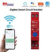 RMshebei Zigbee mcb tuya smart switch 1P 63A electric Circuit Breaker Timer Remote Control With Smart Home voice Alexa Google