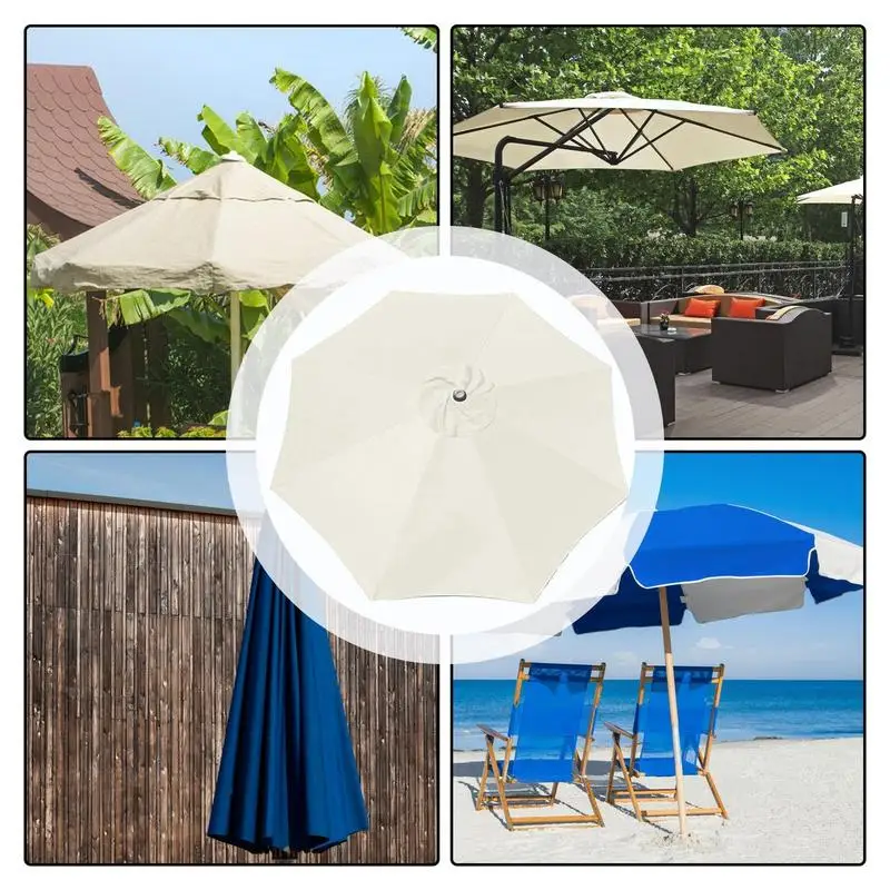 Patio Umbrella Replacement Canopy 8 Ribs Umbrella Replacement Cover UV Block Yard Parasol Cover Without Umbrella Stand And Ribs