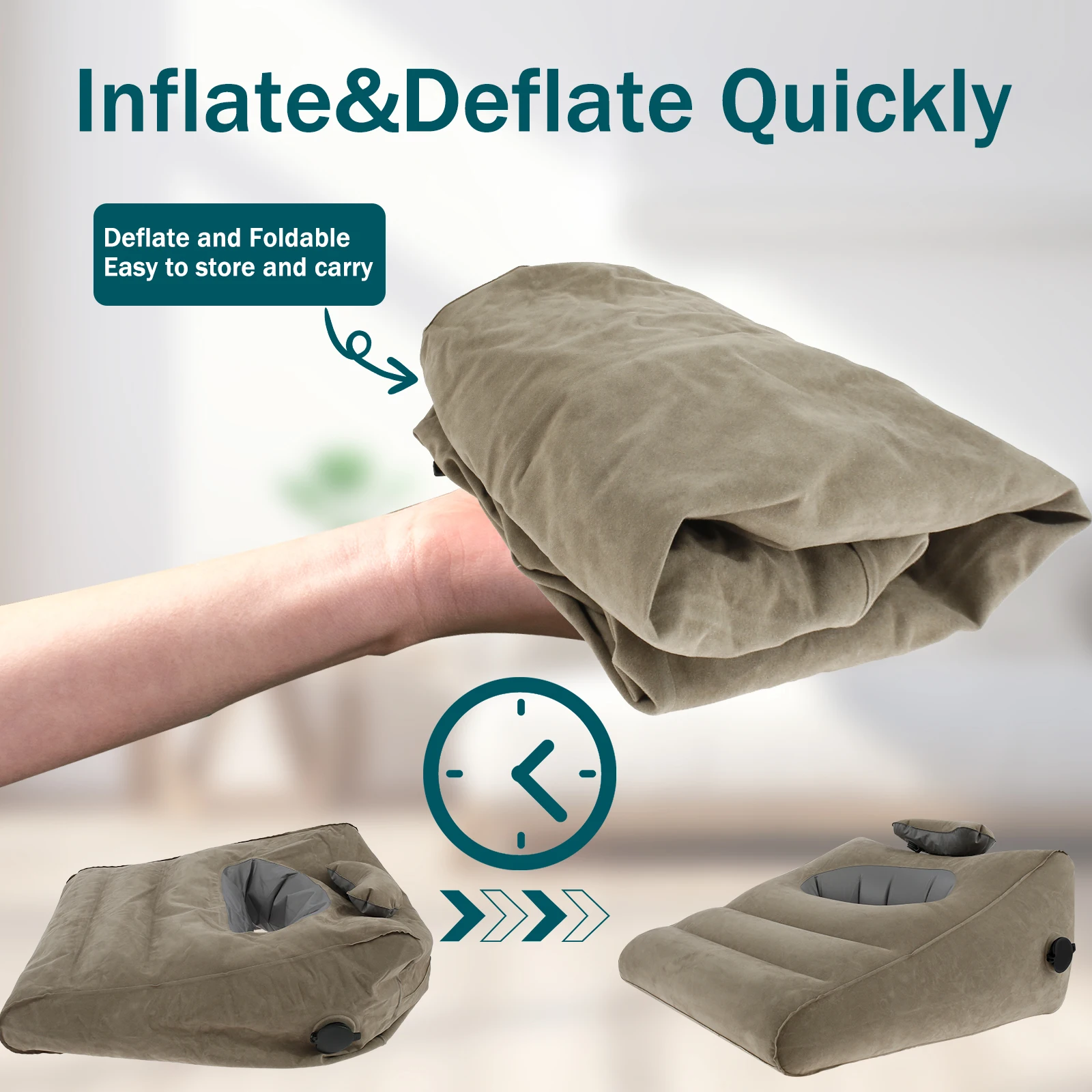 Inflatable Pillow Lightweight Travel Wedge Pillow Bed Multifunctional Support Pillow Cushion Ergonomic Camping Rest Game Cushion
