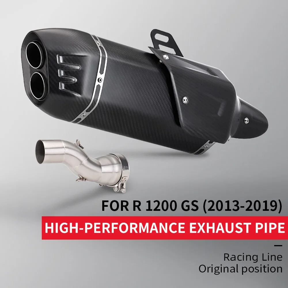 R1200gs Adventure Adv Motorcycle Exhaust Escape System 51mm Double Hole Muffler Stainless Tube Middle Link Pipe New Condition