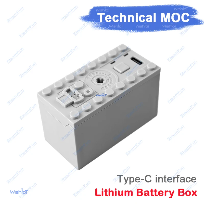 MOC Rechargeable Lithium Type-c Battery Box Building Blocks Multi-function Power Tool Car Train Motor Speed Adjust Control 8878