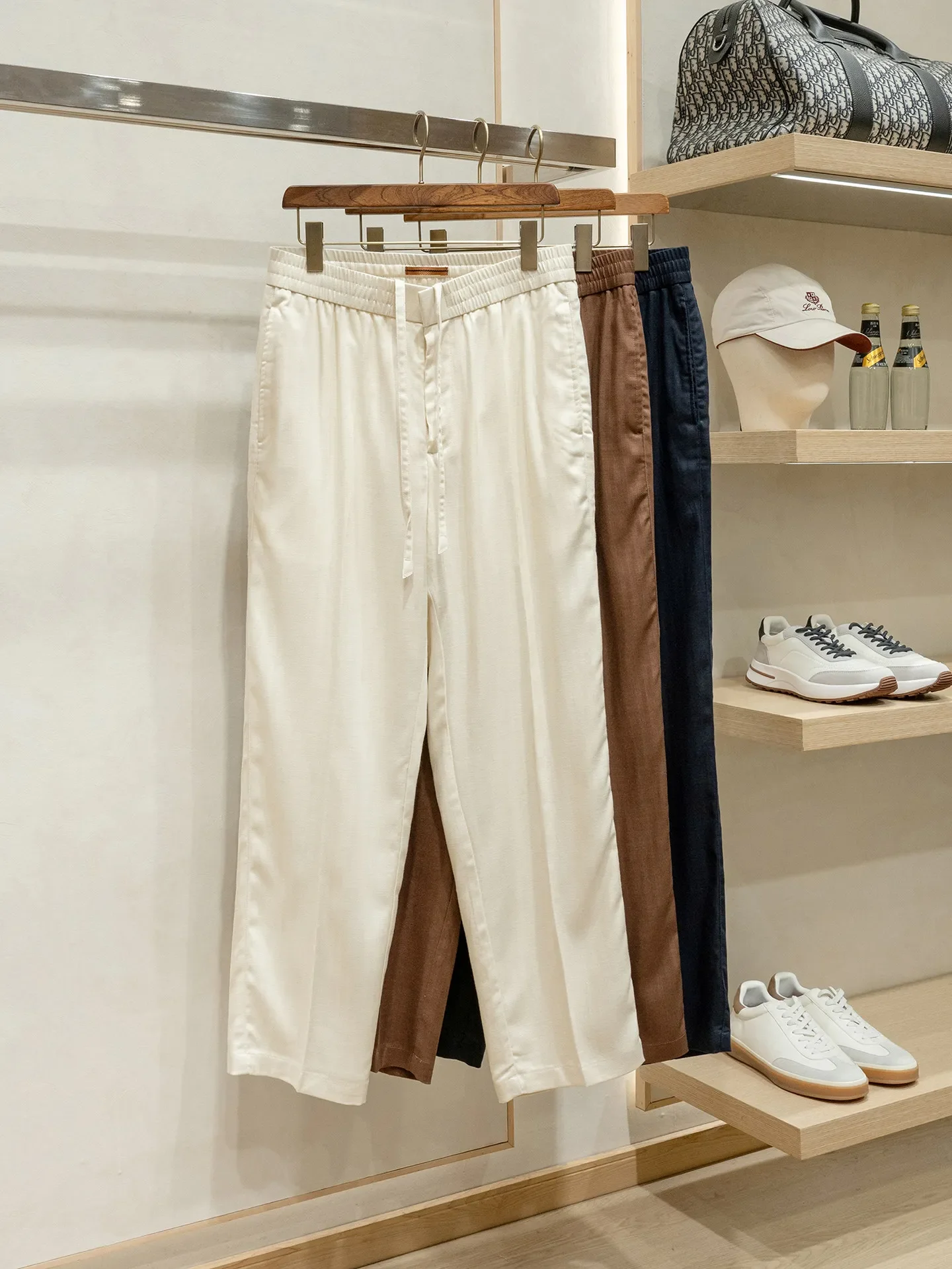 Lyocell + linen blend old money comfortable and cool thin straight casual pants