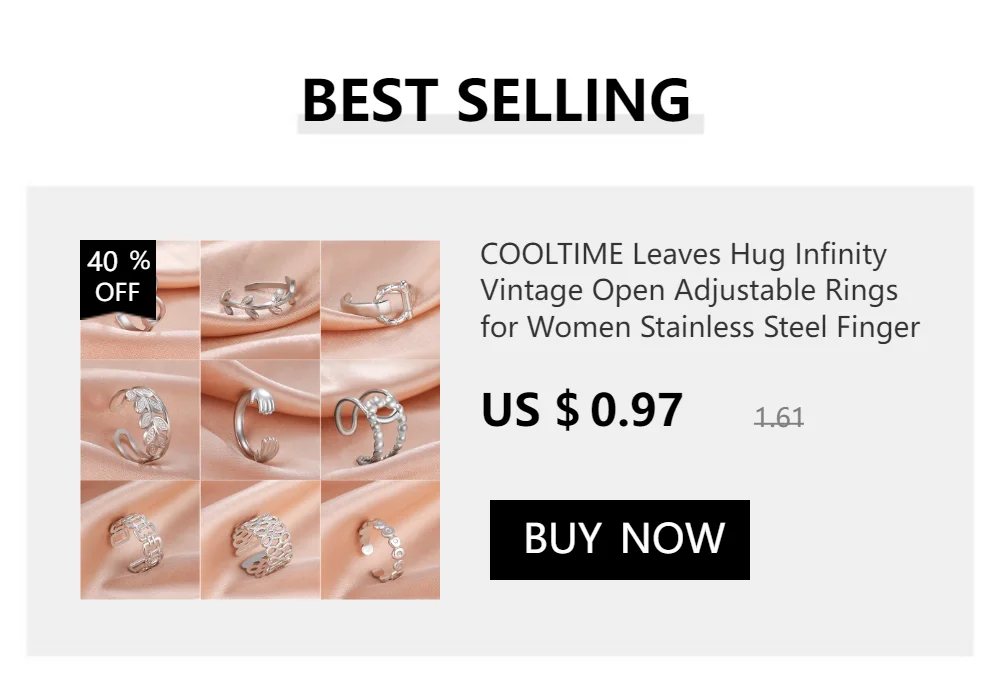Cooltime Tier Hund Pfote Knochen verstellbare Ringe für Frauen Edelstahl offene Fingerringe Schmuck Anillos Mujer – Detail 27