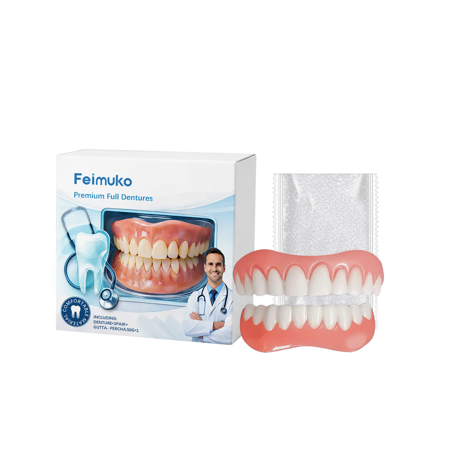 Adult Adjustable Denture Silicone Dentures Temporary Teeth For Missing Broken Teeth Confident Smile Comfortable Fake Tooth Set
