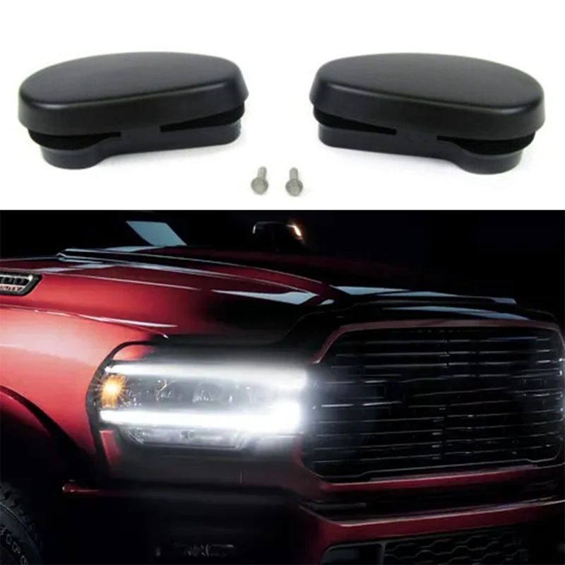 1Pair Black Tubular Side Steps Bars End Caps Replacement Set 68044463AB Parts Accessories For Dodge Ram 1500 2500 3500 2009-2023