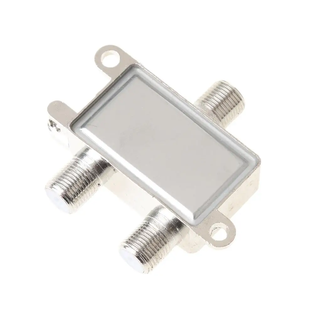 Dual Output TV Splitter Zinc Alloy 2 Way Signal Antenna Coaxial Splitter for Home Cable TV Systems