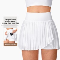 Sporty Short Skirt with Safety Pants Pleated Dry Fast Tennis Skirt Anti Exposure Running Yoga Badminton Exercise Mini Skirt