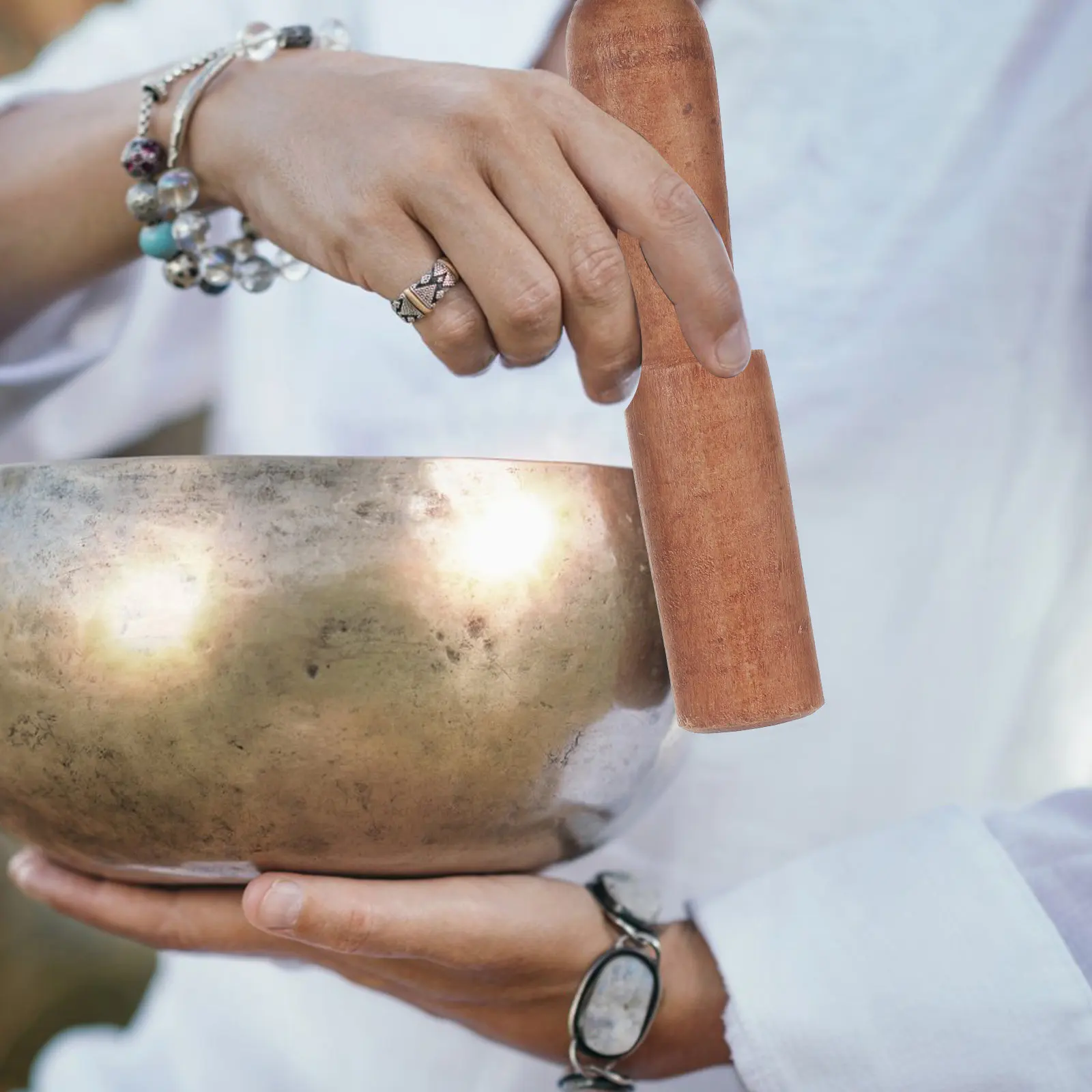 Tibetan Meditation Singing Bowl Nepal Manual Tapping Metal Craft 14.5x14.5x7.5cm Relaxation Yoga Chakra Healing